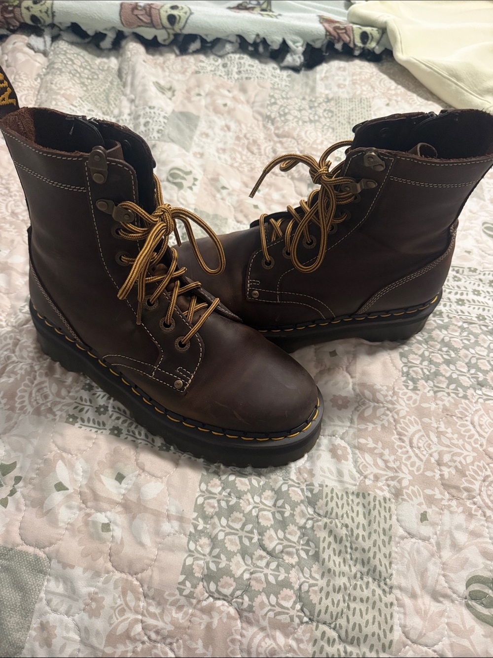 Doc Marten Brown Leather Lace-Up Work Boots